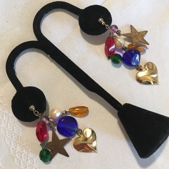 Vintage Jewelry - Vintage Gold Earrings With Dangles